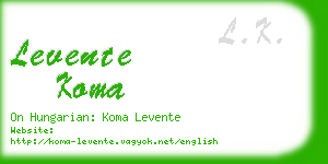 levente koma business card